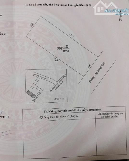 Bán nền hẻm160 liên tổ 12-20 đường Nguyễn Văn Cừ dt 6x17m Sổ Hồng Giá 2.850trieu - 2