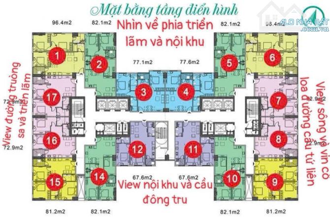 bán căn chung cư 73m  ,view sông hồng sông Đuống tại tòa P3 Đông Trù Đông Anh - 3