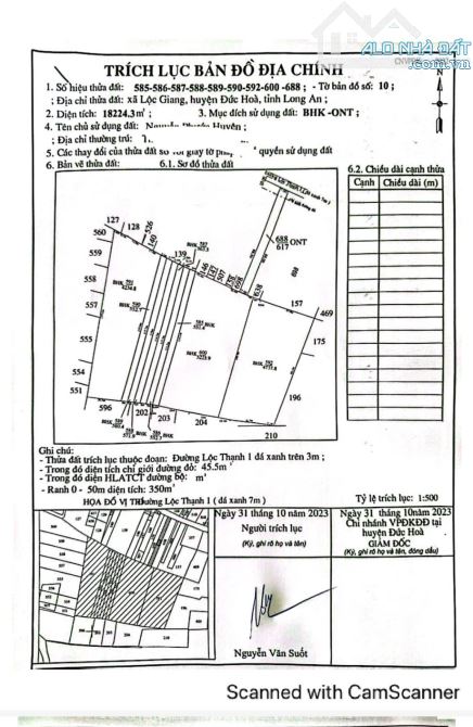13,5 tỷ 💢 ĐẤT LỚN Lộc Giang Đức Hòa  ( An Ninh TN ) 👉 1 ( hơn 1,8 ha - 4