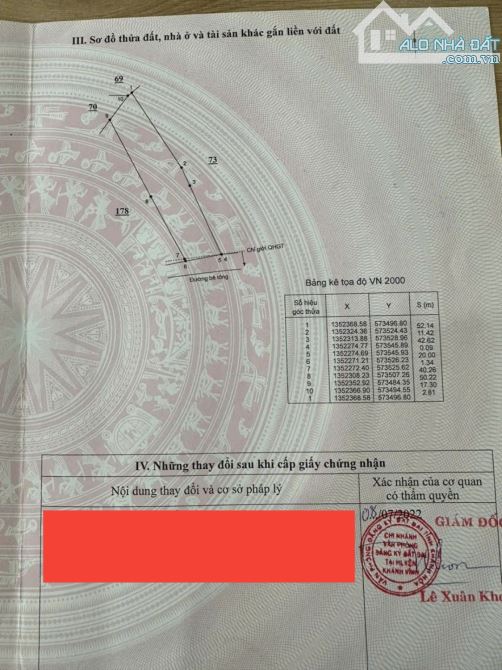 Bán đất Khánh Phú gần full thổ cư mặt tiền đường nhựa bên hông Uỷ ban xã đi vào - 7