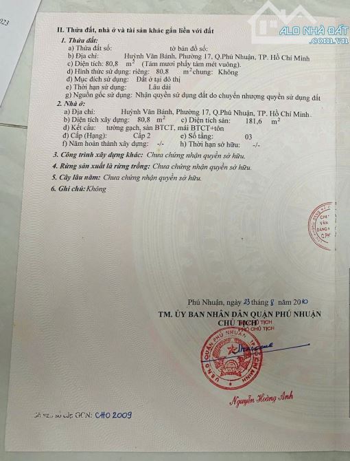 BÁN NHÀ 2 MẶT HẺM Ô TÔ 73 HUỲNH VĂN BÁNH 4X21 NGAY CẦU CÔNG LÝ-NGUYỄN VĂN TRỖI CHỈ 15 TỶ - 9