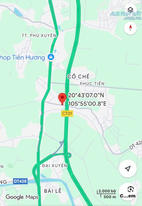 CC BÁN GẤP LÔ ĐẤT MẶT ĐƯỜNG DT428 PHÚ XUYÊN - 2 MẶT ĐƯỜNG TRƯỚC SAU. 400m2 - 14,8 Tỷ.