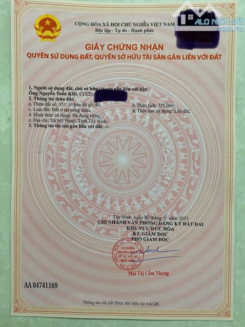 Bán lô đất 5x45 thổ cư 100% đối diện TT hành chính công xã Mỹ Hạnh - 4