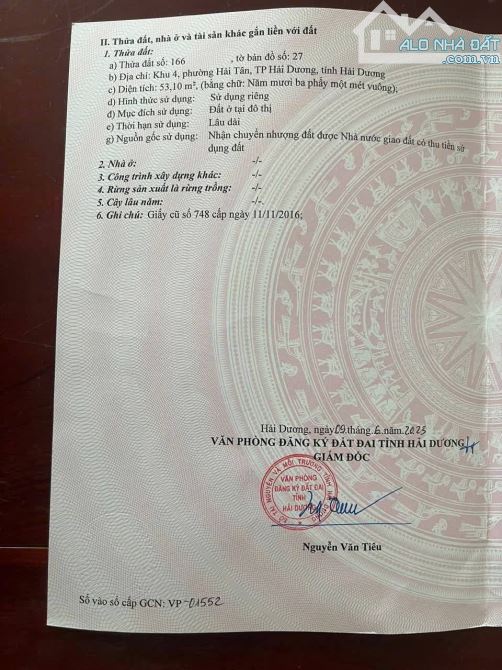 Bán khuôn đất đẹp có sẵn nhà cấp 4 đẹp khang trang khu 4 phường hải tân, tp hải dương