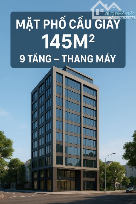 BÁN TOÀ BUILDING MẶT PHỐ TRUNG TÂM CẦU GIẤY, 145M2 8 TẦNG +HẦM, 767TR/1M