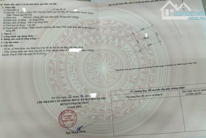 Tái định cư Hòa Lạc 200m2, MT 13m nở hậu, vỉa hè ô tô tránh, giá ĐẦU TƯ
