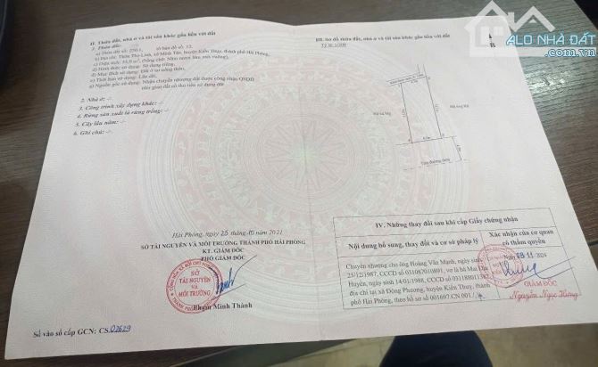 Chỉ 1tỷ3xxtr sở hữu lô đất mặt đường thôn 8m_Thọ Linh _ Minh Tân _ Kiến Thuỵ