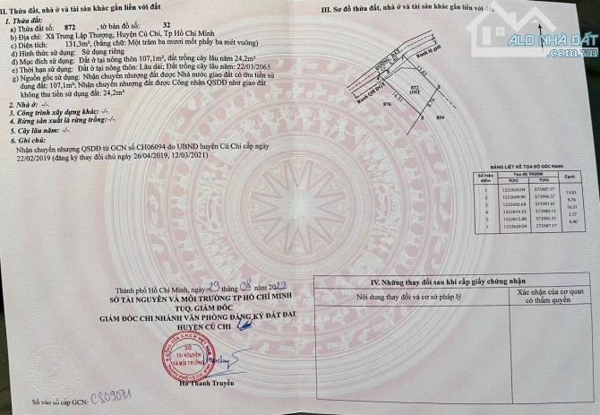 8.7m mặt ngang xã trung lập thượng đường tỉnh lộ 2 vào 100mét sổ hồng thổ đủ