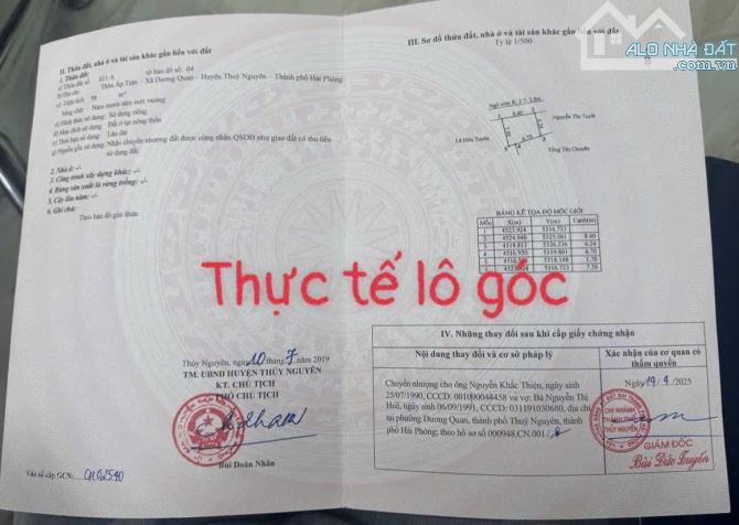 🌟 Bán Lô Đất Góc Đẹp Xã Dương Quan, Thủy Nguyên – Hải Phòng 🌟