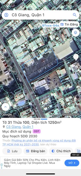 Bán đất 2 mặt tiền Trần Đình Xu 1250m2 - 2