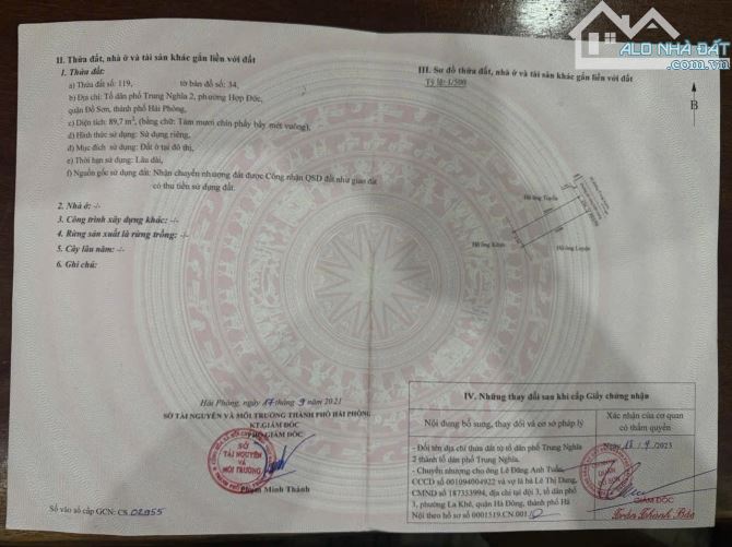 Bán lô đất TDP Trung Nghĩa - Hợp Đức - Đồ Sơn vị trí đẹp.