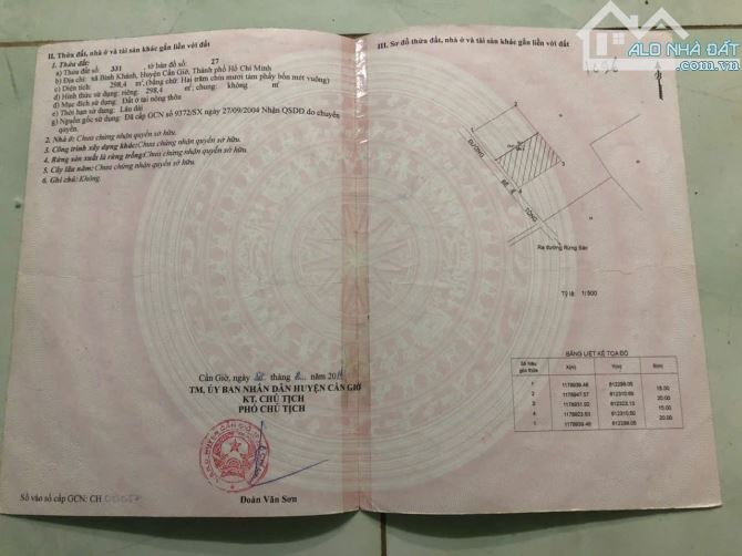 Bán đất có nhà yến DT ngang 10x15=150m thổ cư full, xã Bình Khánh cần giờ TP HCM