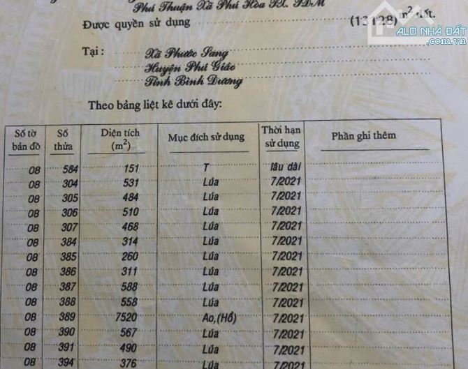 Bán 1,3ha cao su đang thu hoạch ở Phước Sang, Phú Giáo, Bình Dương giá rẻ 4 tỷ