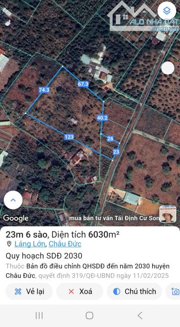 Bán 6 sào đất láng lớn, khu dân cư, đường nhựa, 6 tỉ