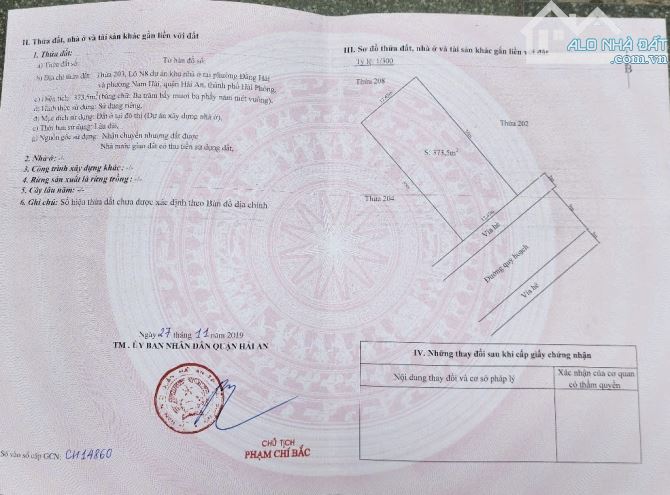 Bán đất Tái Định Cư Đồng Bồ, Hải An.
