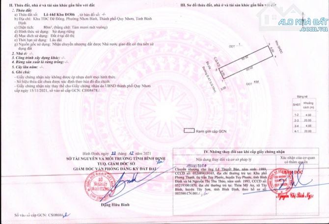 Bán lô đất mặt tiền đg số 7 khu TDC đê đông nhơn bình dt 80m2 giá 2ty980tr
