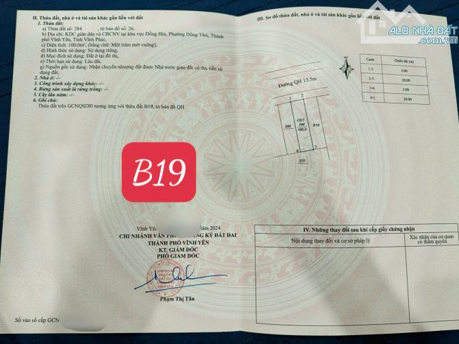 Bán đất cấp cho cán bộ Bộ chỉ huy quân sự Tỉnh, Đồng Tâm, Vĩnh Yên, Vĩnh Phúc - 1