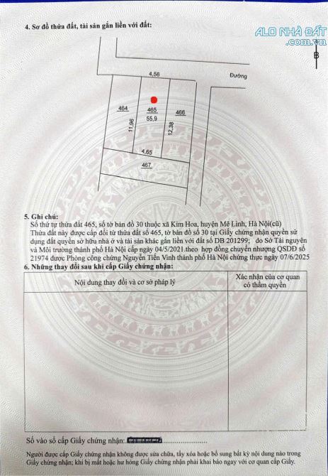 Bán đất Phù Trì, Kim Hoa, Mê Linh. Đường rộng, oto ra vào. Gần đường vành đai 4 - 1
