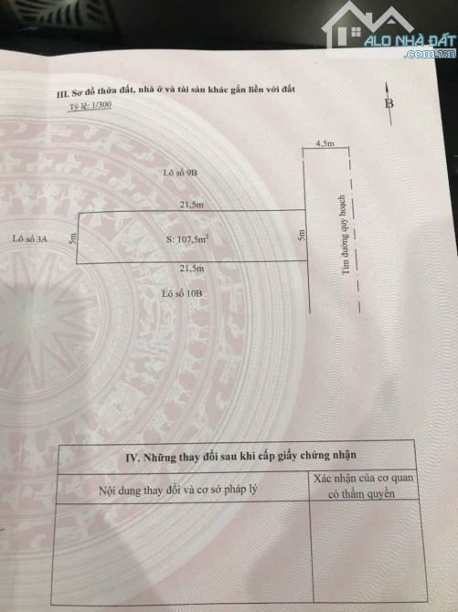860.Bán lô đất TĐC Đồng Dứa - ĐẰNG HẢI - HẢI AN - HP   • Diện tích: 107m²  • Ngang: 5m, vu - 2
