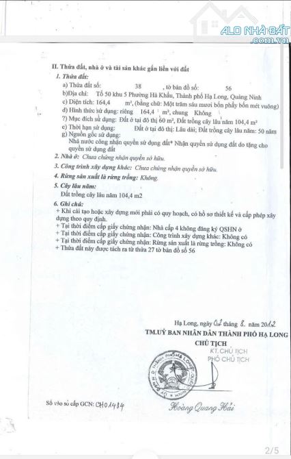 BÁN ĐẤT ĐẸP HÀ KHẨU , QUẢNG NINH– Ô TÔ VÀO TẬN NƠI – GIÁ CHỈ 2,2 TỶ - 2