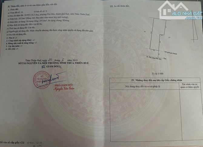 Bán lô đất 297m2 Mặt tiền đường CHI LĂNG - Gần cầu CHỢ DINH, Chợ ĐẦU MỐI HUẾ - Chỉ 4,x tỷ - 3