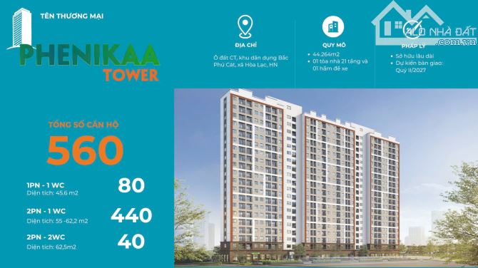 CHÍNH THỨC MỞ BOOKING DỰ ÁN CHUNG CƯ PHENIKAA TOWER  tòa số 2 - 5