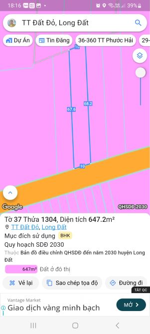 BÁN 640M2 SẴN TC ĐƯỜNG CÁCH MẠNG THÁNG 8 - TT ĐẤT ĐỎ ,GẦN TRÁNH QL55 ĐI KCN CHỈ 3KM - 5