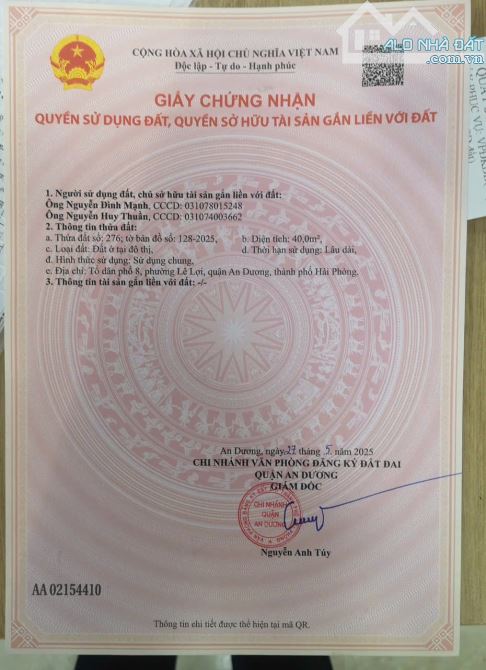 Chính Chủ Bán Lô Đất Tổ 8 An Dương Ô Tô Vào Đất 1 Tỷ xxx - 7