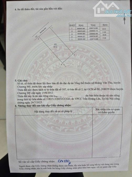 Chính chủ gửi bán DT 351m tại Thôn Văn Sơn Chương Mỹ