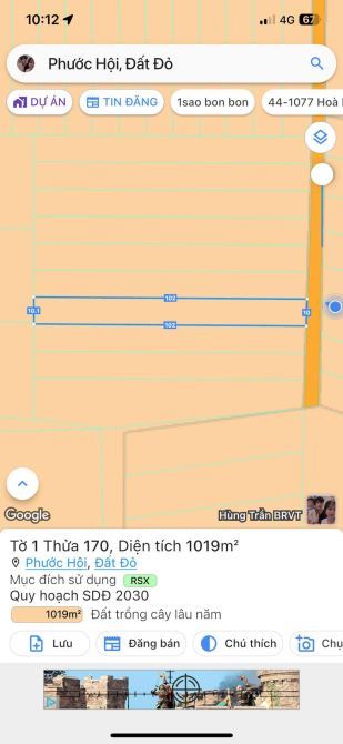 🏡 BÁN ĐẤT PHƯỚC HỘI – ĐẤT ĐỎ 1.019M², ĐÃ XÂY RÀO, GẦN BIỂN, GIÁ 1,5 TỶ