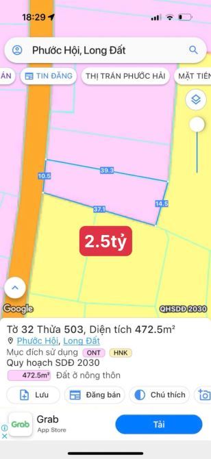 🌊 BÁN ĐẤT PHƯỚC HỘI - LONG ĐẤT BRVT, GẦN BIỂN PHƯỚC HẢI, DT LỚN, GIÁ TỪ 2,4 TỶ