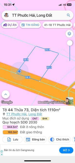CẦN BÁN LÔ ĐẤT NHÀ VƯỜN 1110M² TRUNG TÂM THỊ TRẤN PHƯỚC HẢI – LONG ĐẤT, BRVT - 1