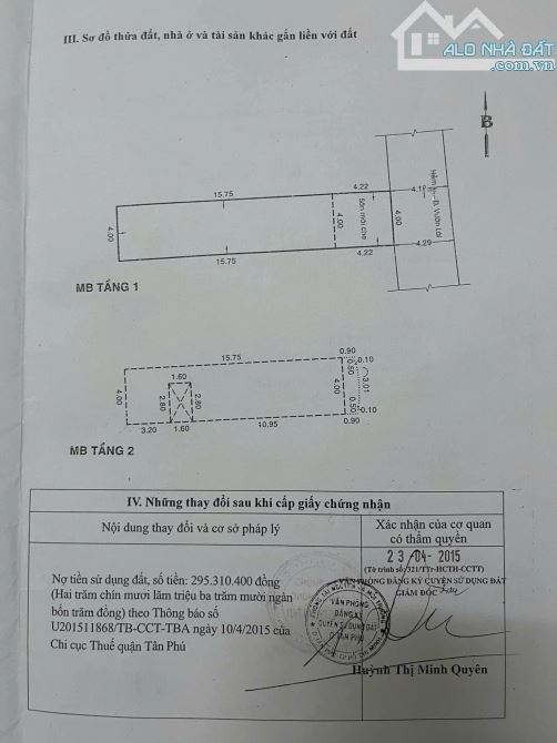 BÁN NHÀ 80M2, 2 TẦNG, HXH VƯỜN LÀI, P.PHÚ THỌ HÒA - TÂN PHÚ, GIÁ 7.99 TỶ - 1