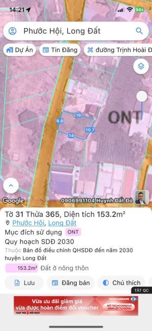 Bán đất mặt tiền đường nhựa Phước Hội – Xã Phước Hải, TP. HCM - 1