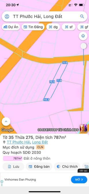 🏡 Bán đất biệt thự 786m² – Thị trấn Phước Hải, cách biển 3km – Giá tốt đầu tư - 1