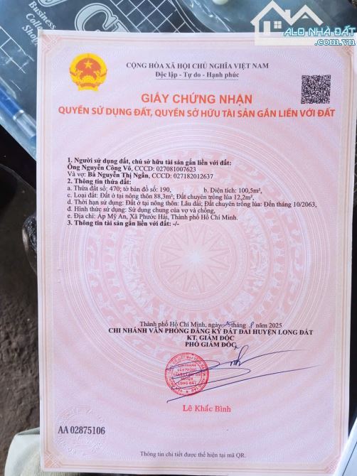Bán 3 lô đất sát TL44B xã Phước Hải – BRVT, gần chợ, trường học, biển - 2