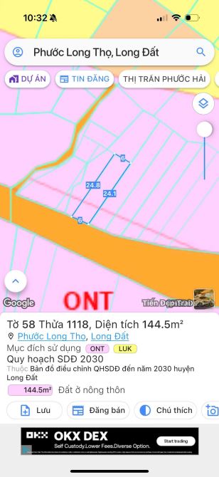 MẶT TIỀN NGUYỄN HUỆ - ĐẤT ĐỎ - BRVT 🌈DT 6x25m - 144,5m2 - 80tc 👉👉👉Đường nhựa khu dân c - 2