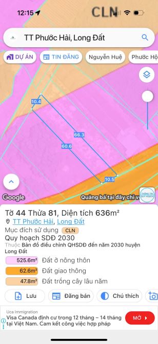 2 LÔ LIÊN KỀ TRỤC CHÍNH THỊ TRẤN PHƯỚC HẢI - BRVT 🌈DT 692m2/ lô - ngang 10x69M - 3