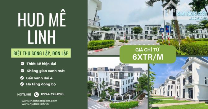 Biệt thự song lập HUD Mê Linh,300m2,giá chỉ từ 6xtr/m,view trường mầm non,nhận nhà ở luôn - 4