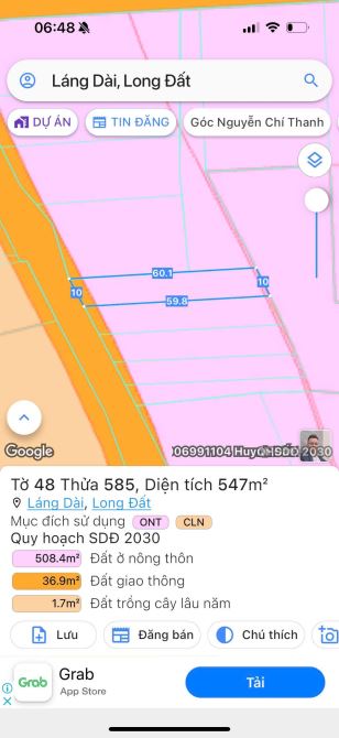 ĐI BIỂN LỘC AN 5KM- NGAY KHU QH SÂN BAY VÀ SÂN GOLF HỒ TRÀM  🌈 DT 10x55m - 547m2 - 80m2 đ - 4