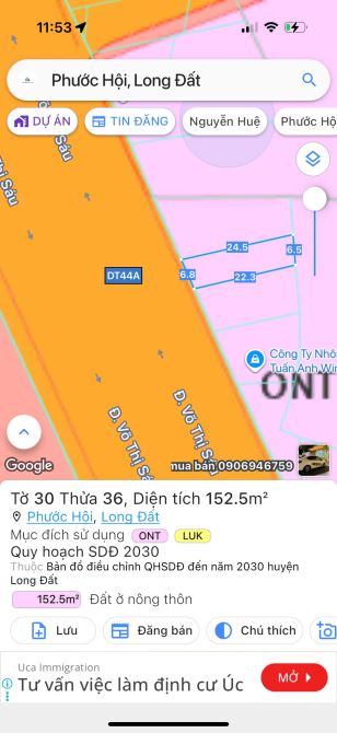 MẶT TIỀN TỈNH LỘ 44A VỀ BIỂN PHƯỚC HẢI - TRỤC CHÍNH CỦA HUYỆN ĐẤT ĐỎ - BRVT - 5