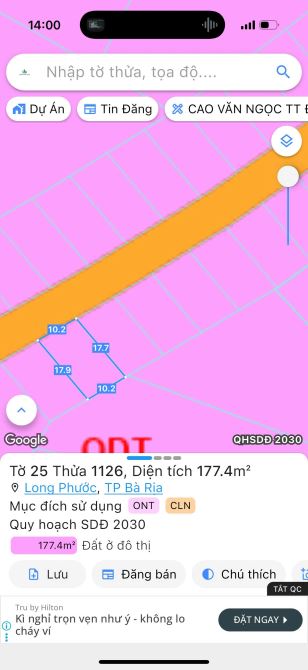 LONG PHƯỚC - TP BÀ RỊA - khu dân cư ở kín, ngay Tỉnh Lộ 52 vô chỉ 1km ✅DT 10x18M - 177M2 - 5