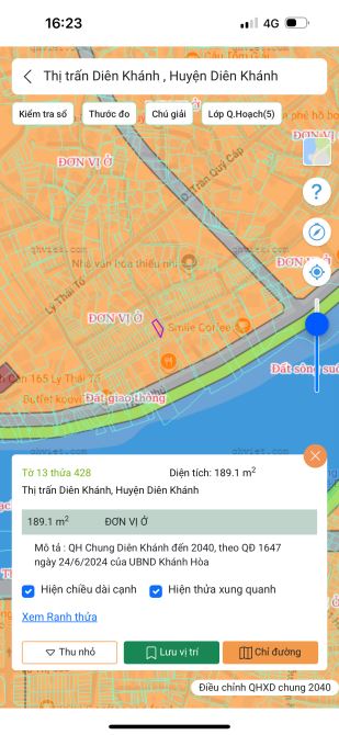 BÁN LÔ GÓC TT DIÊN KHÁNH - HẠ TẦNG ĐẦY ĐỦ - XÂY DỰNG TỰ DO. Giá 15,5tr/m2 - 2