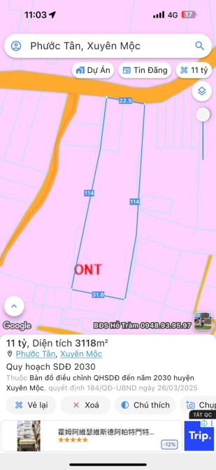NHÀ VƯỜN XÃ XUYÊN MỘC - TP HCM GẦN BIỂN HỒ TRÀM 📐Diện tích 22x114 -3200m - 6