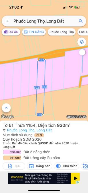 2 LÔ LIÊN KỀ -  XÃ ĐẤT ĐỎ - TP HỒ CHÍ MINH; KHU TOÀN NHÀ VƯỜN BIỆT THỰ 🌈🌈🌈DT 930M2/ lô - 7