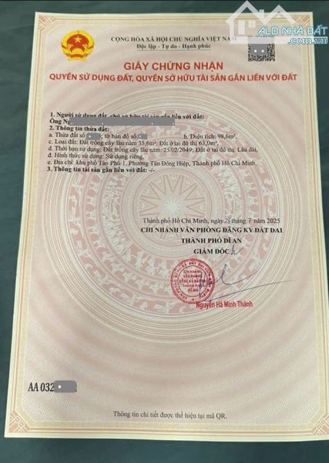 Bán nhà 2,7 tỷ gần ngã tư Chiêu Liêu 300m, p.Tân Bình, Tp.Dĩ An M7764 - 9