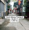 Bán nhà hẻm 3m Cách Mạng Tháng 8, Quận 3, 2 lầu, 1.99 tỷ