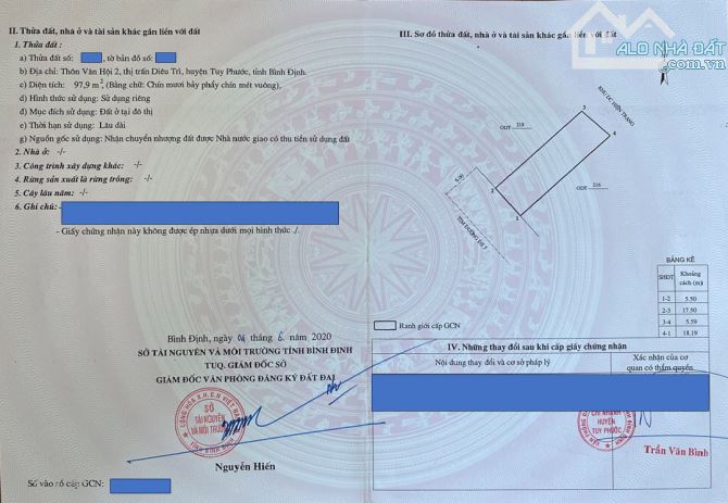 Cần bán lô đất 98m2 tại Thôn Vân Hội 2, Thị trấn Diêu Trì, Tuy Phước, Bình Định - 7