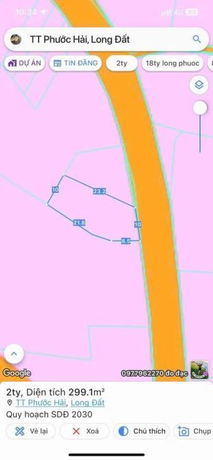 🌴 Bán đất mặt tiền nhựa 8m TT Phước Hải – gần UBND, cách biển 4km – giá chỉ 1 tỷ