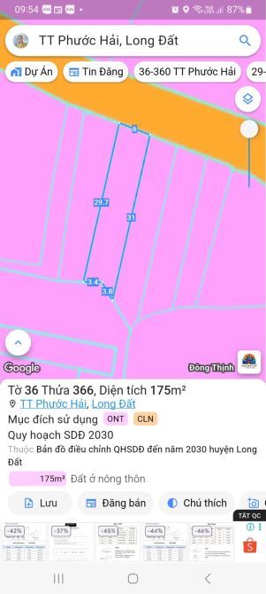 🌟 Bán đất khu dân cư Xã Phước Hải – 6x30m, 175m², 80m² thổ cư, cách biển 5 phút 🏖️
